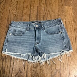 Express Blue Jean Shorts with Distressed Hem